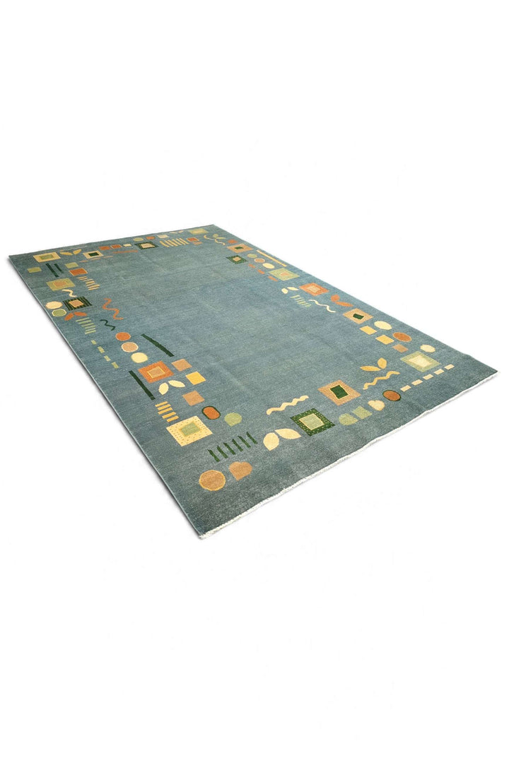 Sea Green Afghan Ghazni Rug, hand-knotted, 190×291cm, photo 6