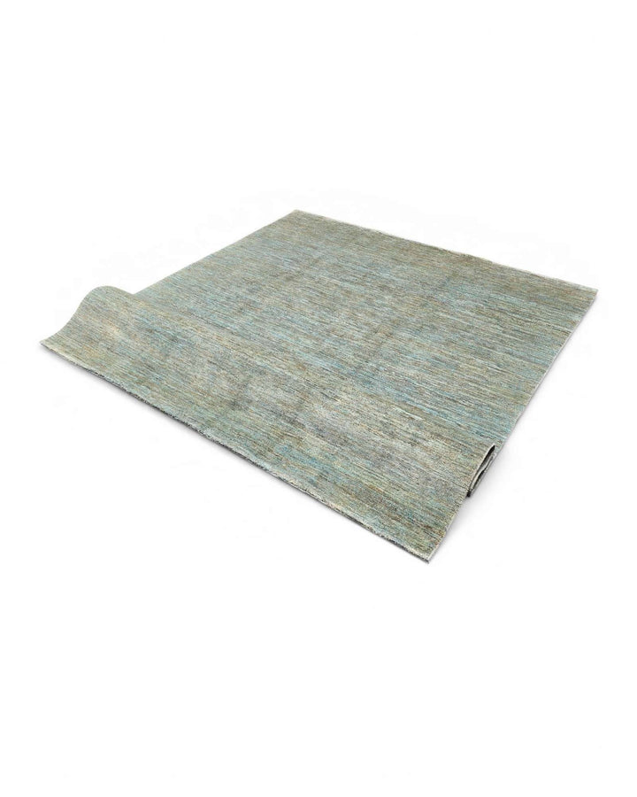 One-of-a-kind sea green variegated Ghazni rug