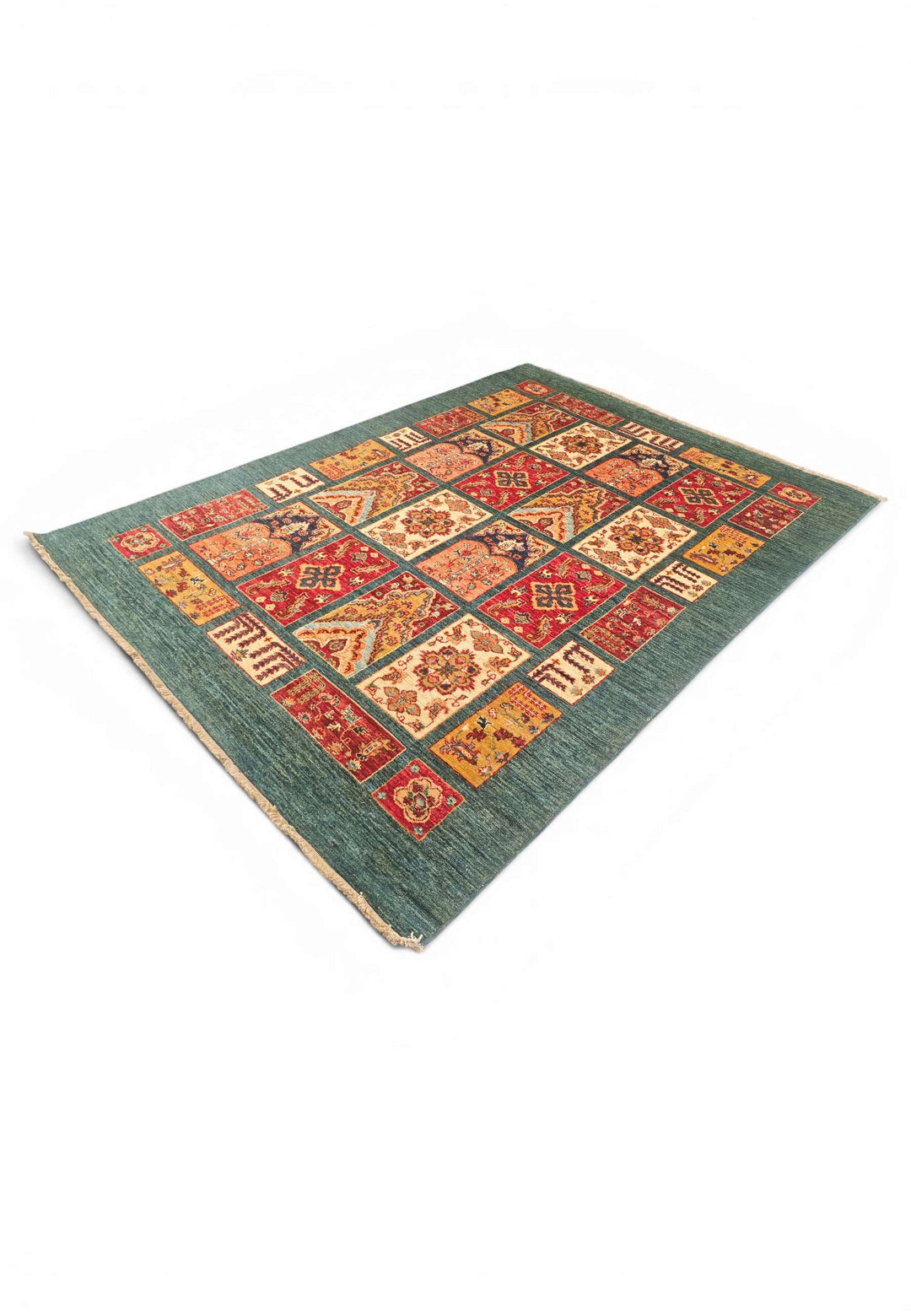 Teal Bakhtiari Ghazni rug 147×199cm, Afghanistan craftsmanship
