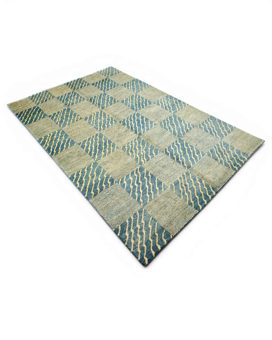 Blue cream Afghan Ghazni rug, Afghanistan craftsmanship
