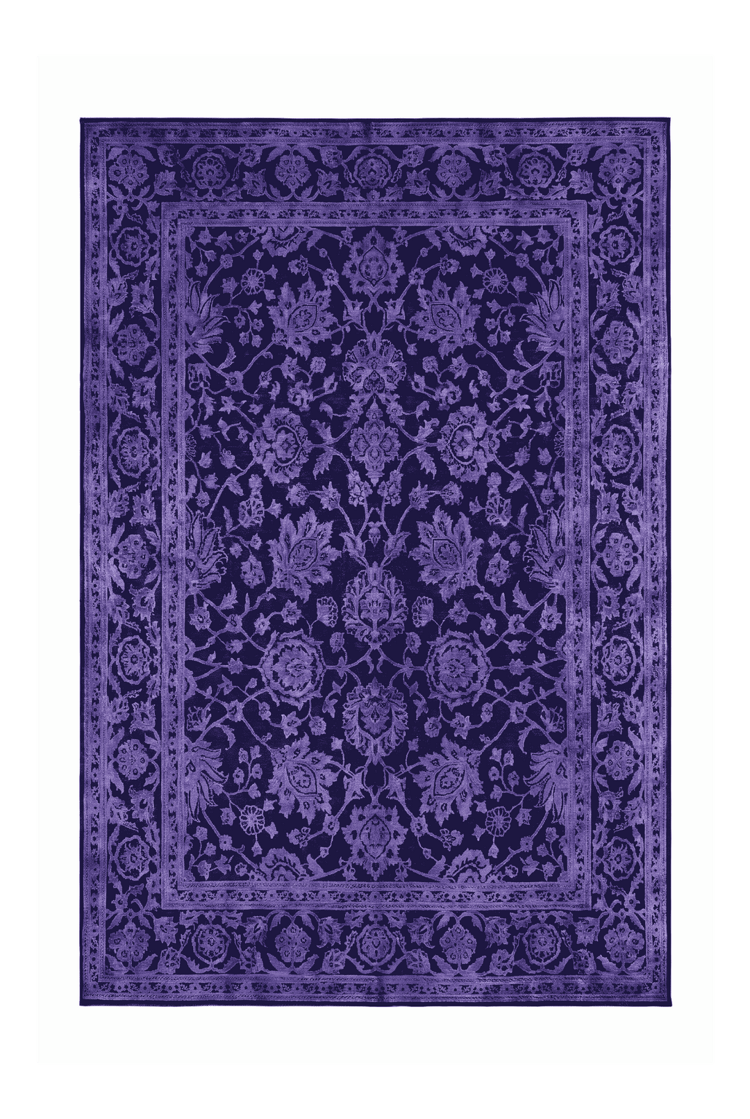 Violet overdyed floral Ghazni rug, 291×243cm, about 4.5 tatami