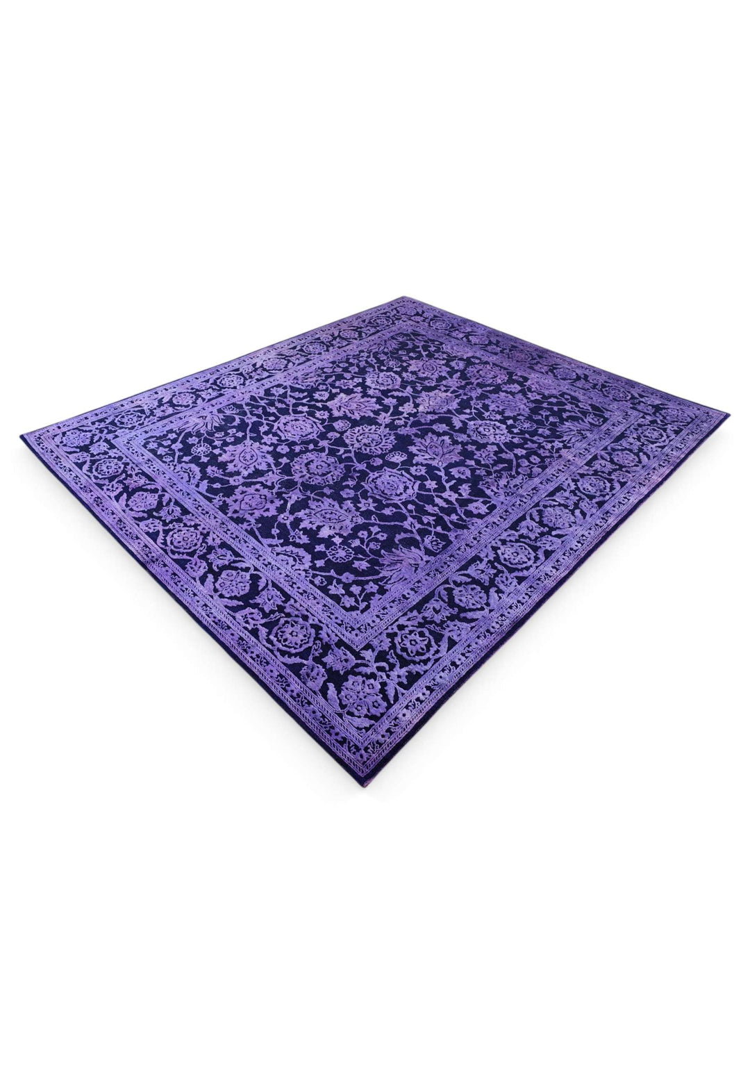 Violet overdyed Ghazni rug 291×243cm, Afghanistan craftsmanship