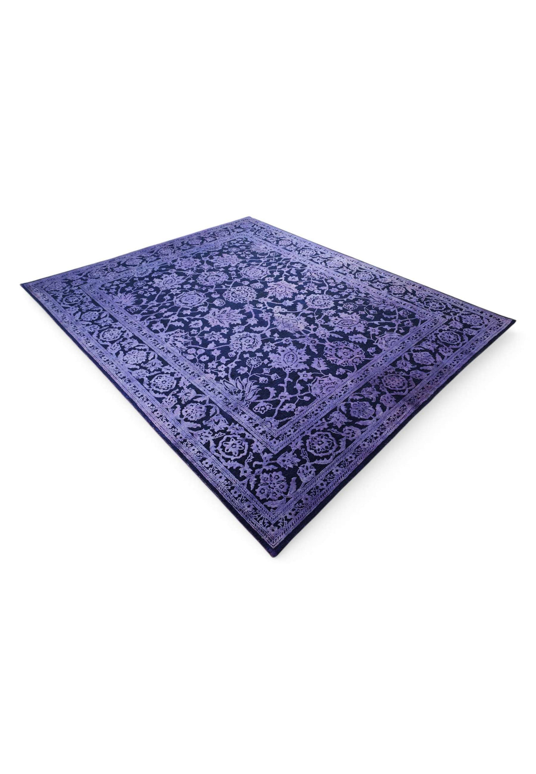 One-of-a-kind violet overdyed floral Ghazni rug
