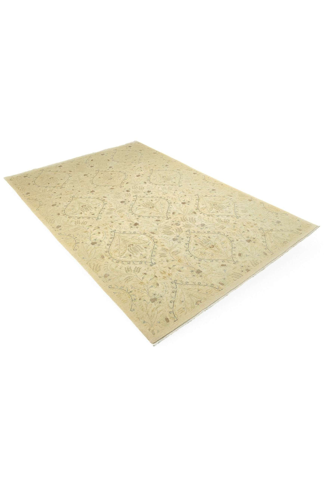 Antique Cream Afghan Ghazni Silk Rug, hand-knotted, 199×294cm, photo 7