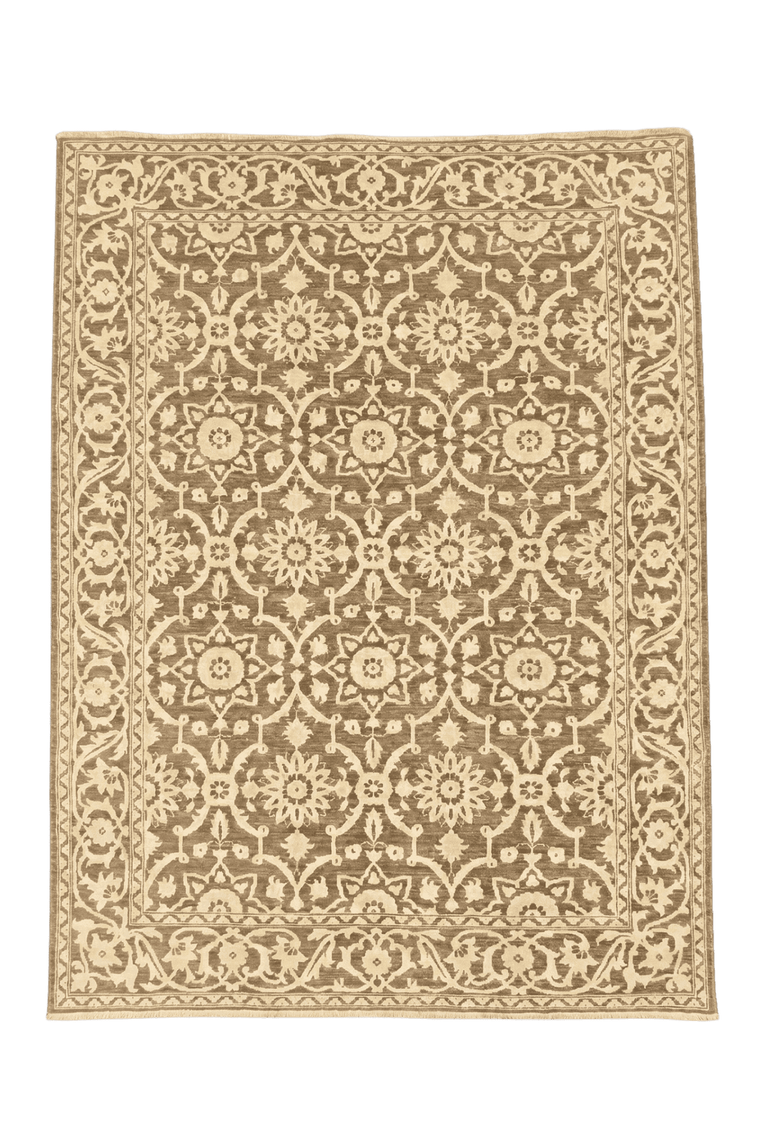 Brown taupe Afghan Gabbeh rug in wool and silk, 152×199cm, 2 tatami