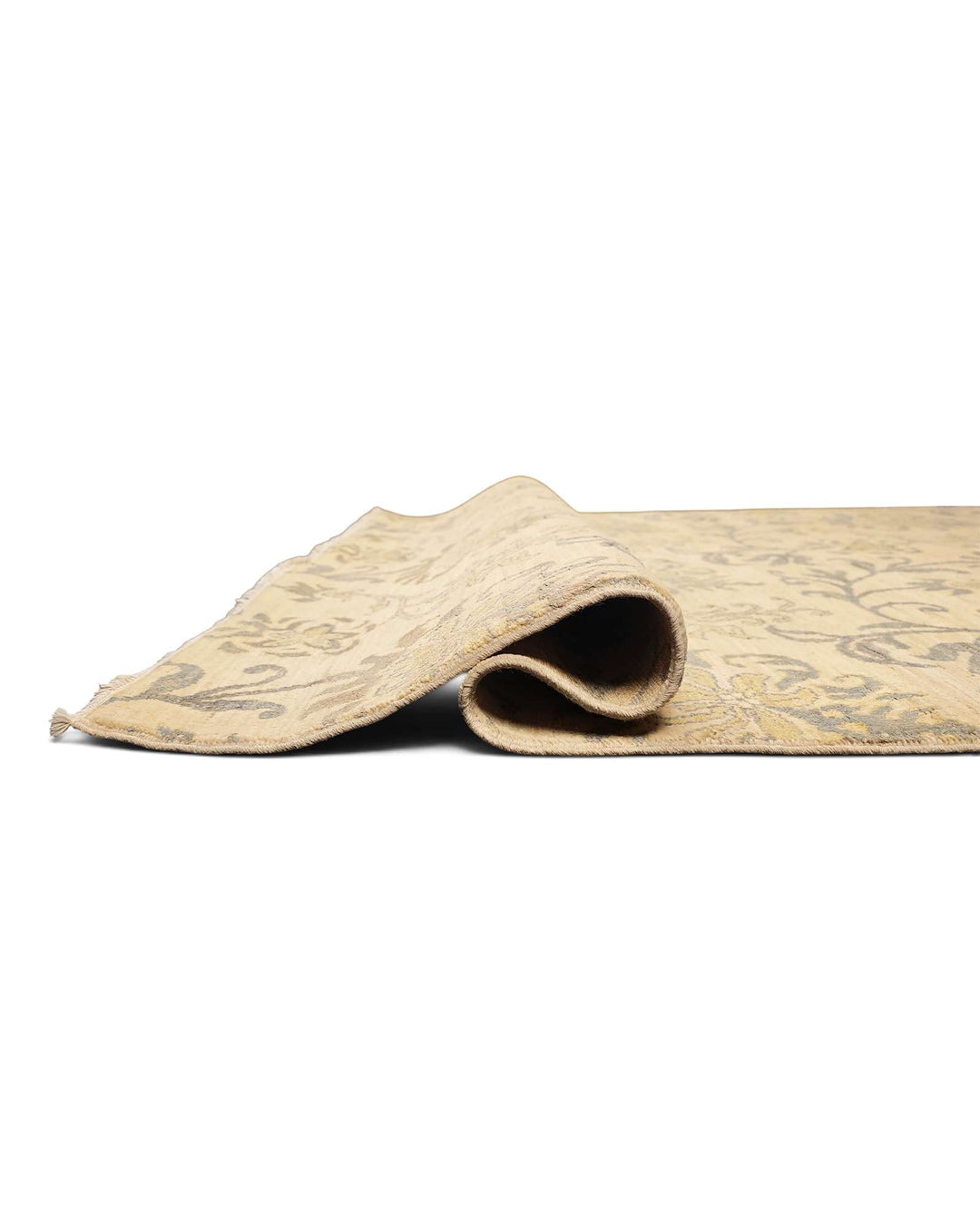 Hand-knotted Afghan Gabbeh rug with silk lily motifs