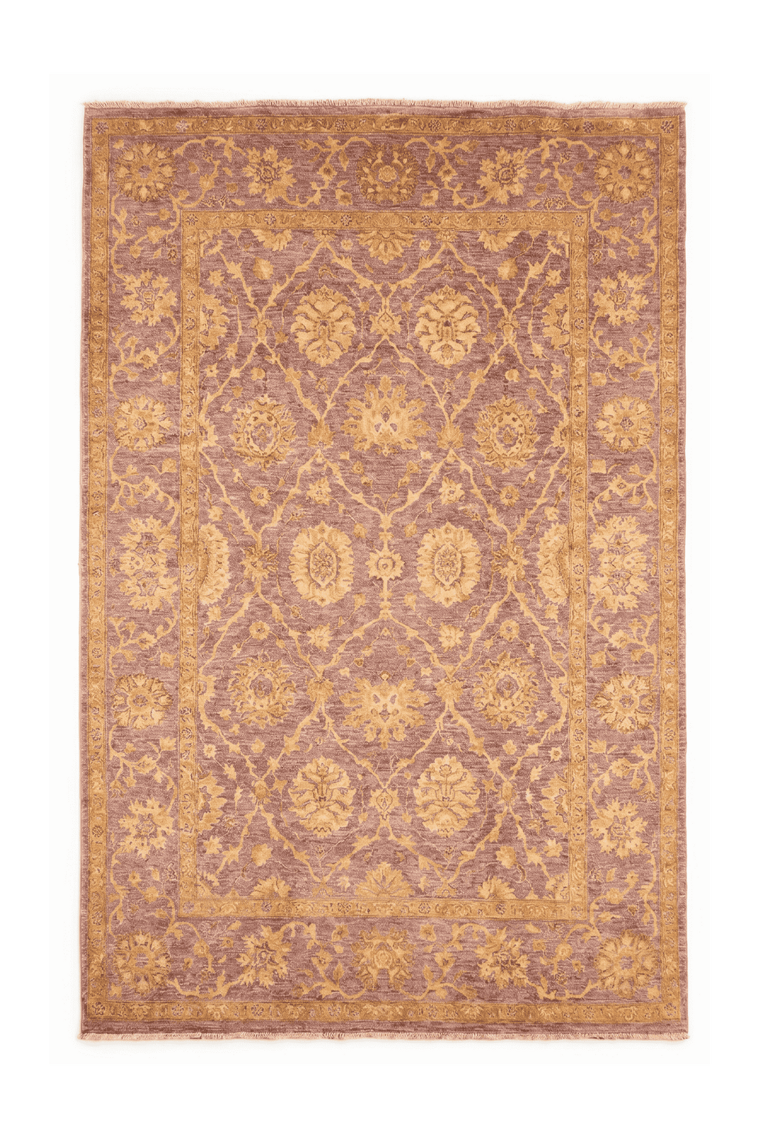 Mauve Afghan Gabbeh rug in wool and silk, 156×225cm, about 2 tatami