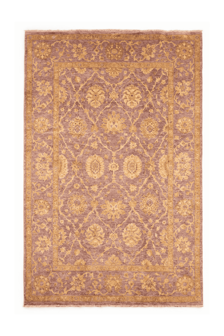 Mauve Afghan Gabbeh rug in wool and silk, 156×225cm, about 2 tatami