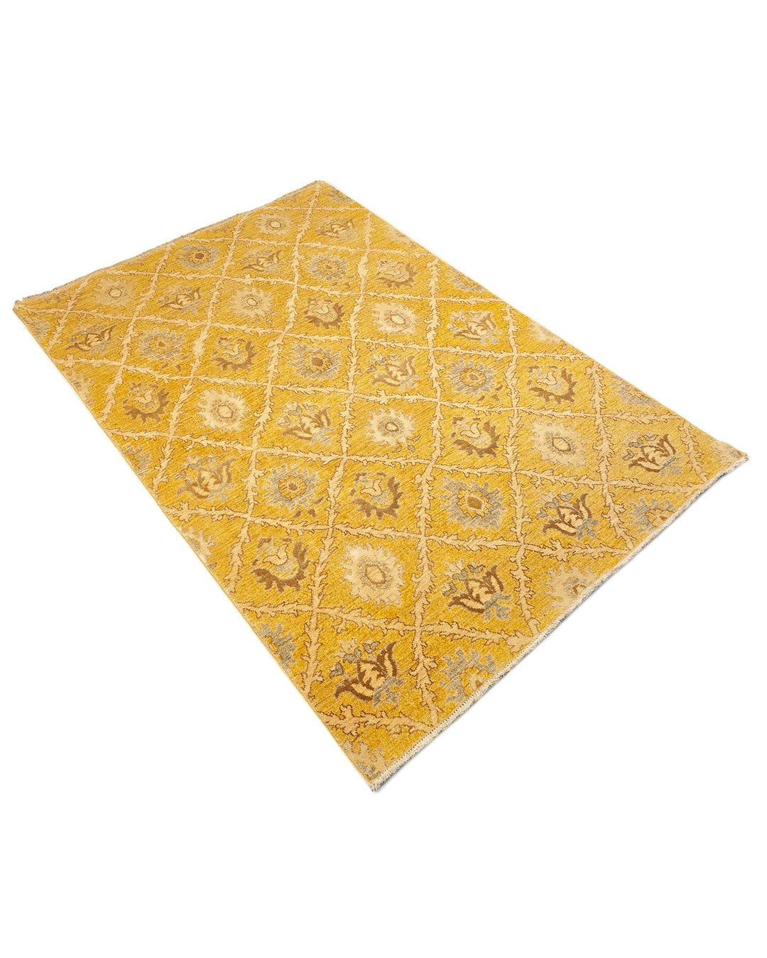 Deep yellow Afghan Gabbeh rug, Afghanistan craftsmanship
