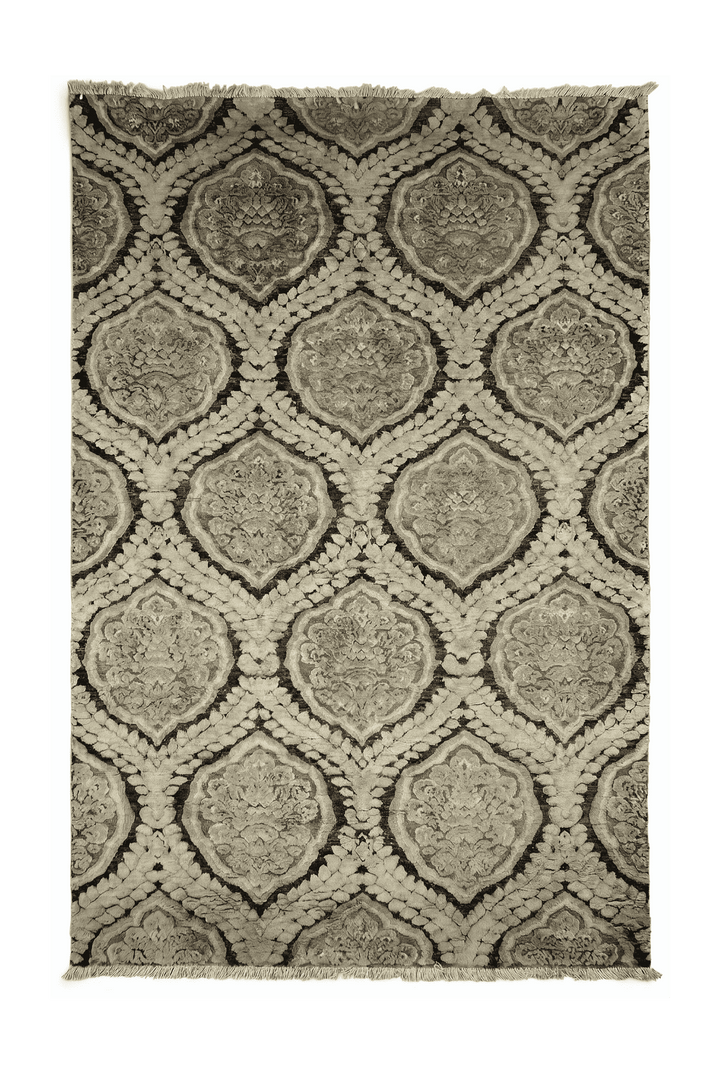 Charcoal Afghan Gabbeh rug in wool and silk, 122×200cm, 1.5 tatami