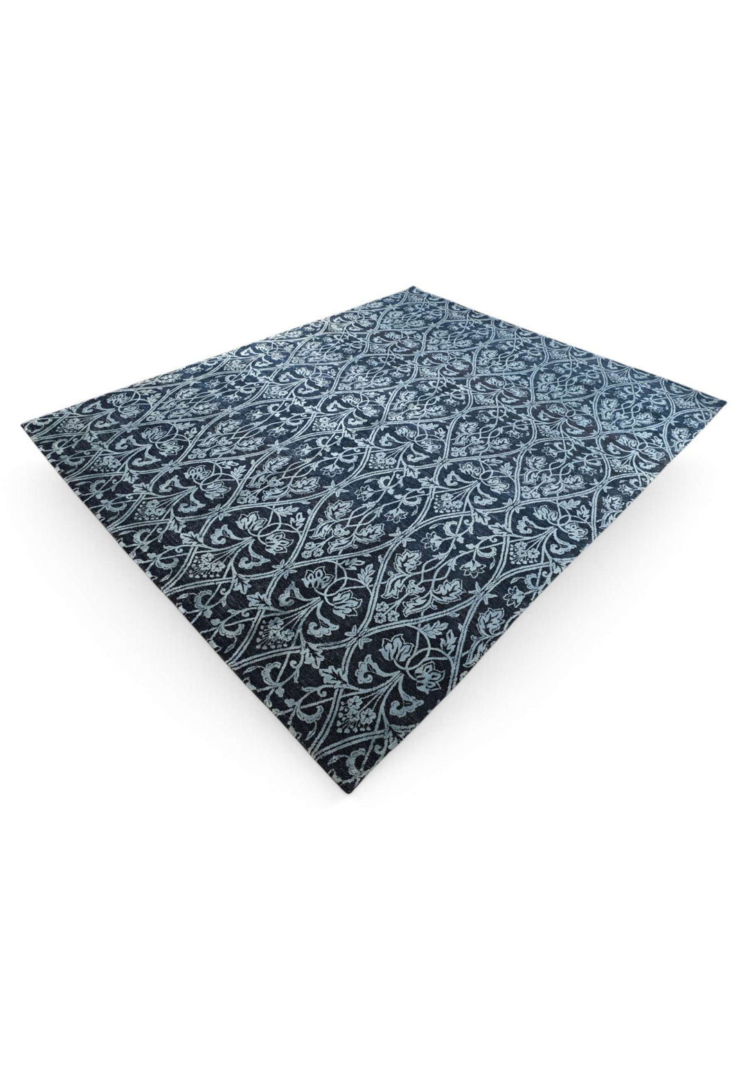 One-of-a-kind indigo trellis Ghazni modern rug