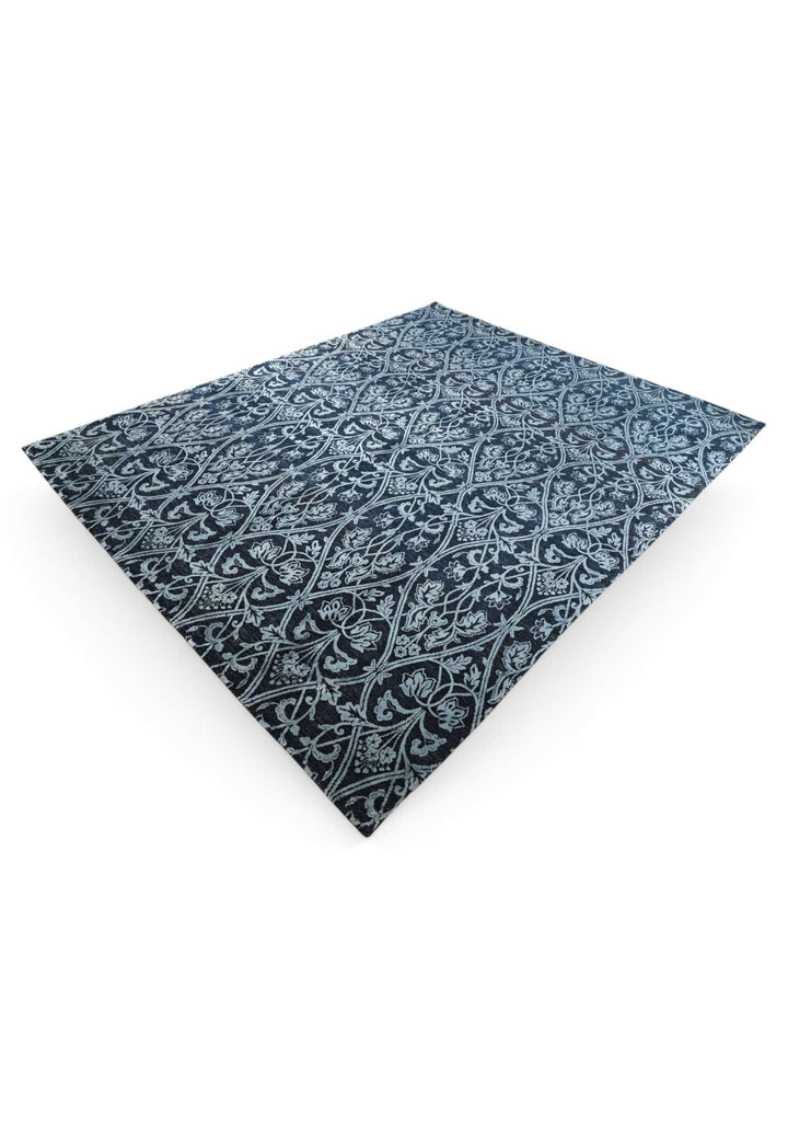 One-of-a-kind indigo trellis Ghazni modern rug