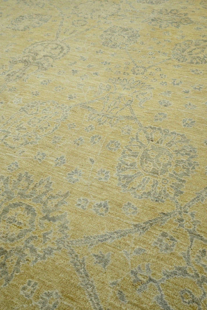 Khaki Afghan Ghazni Silk Rug, hand-knotted, 202×302cm, photo 4