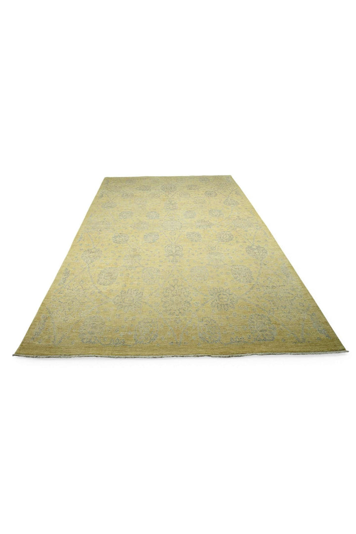 Khaki Afghan Ghazni Silk Rug, hand-knotted, 202×302cm, photo 5