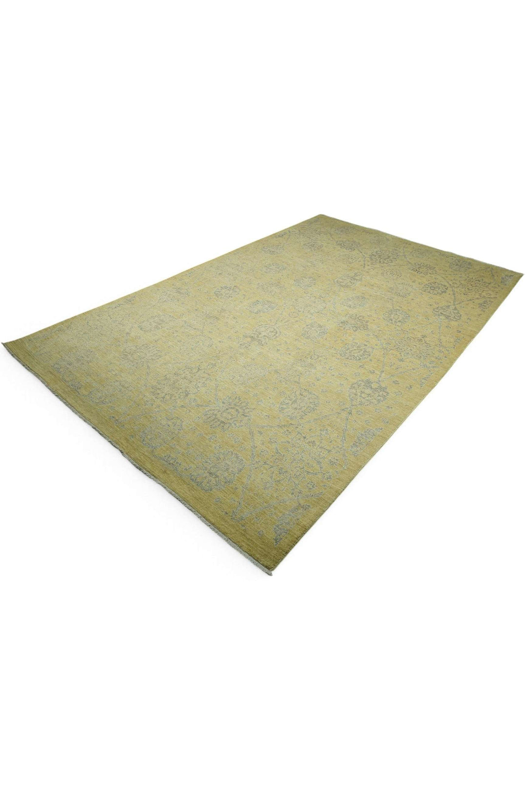 Khaki Afghan Ghazni Silk Rug, hand-knotted, 202×302cm, photo 7