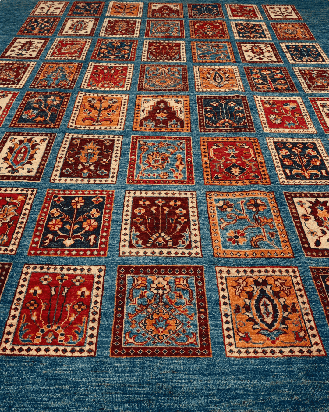 Multicolour Afghan Gabbeh rug, natural wool and silk