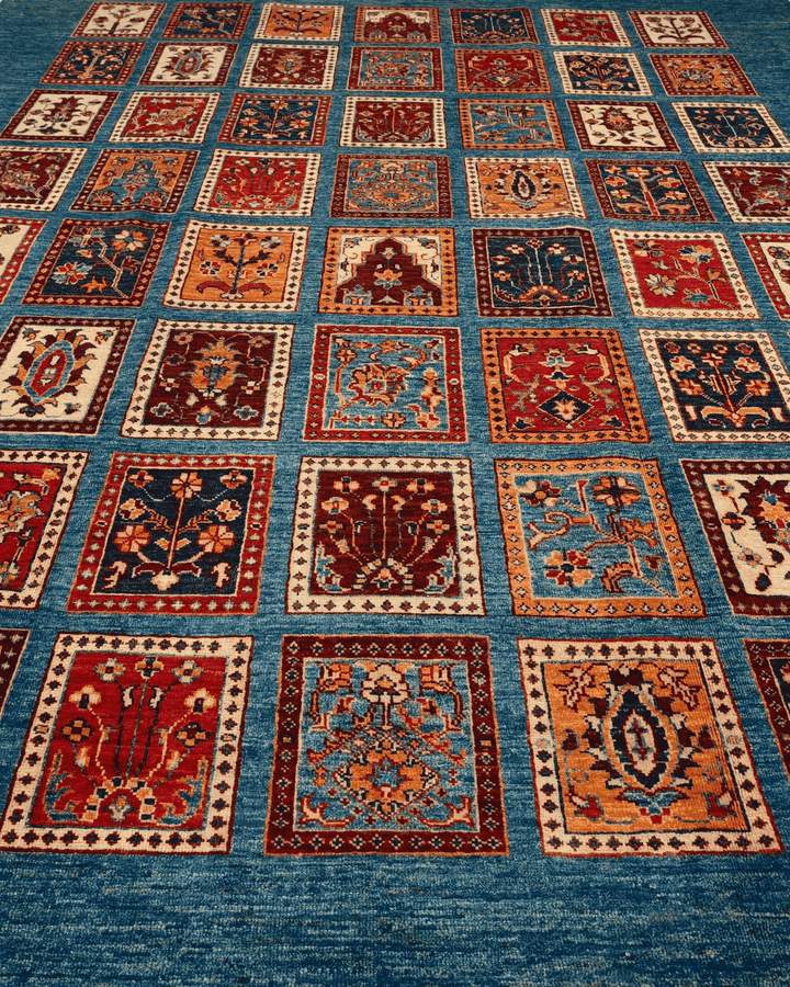 Multicolour Afghan Gabbeh rug, natural wool and silk