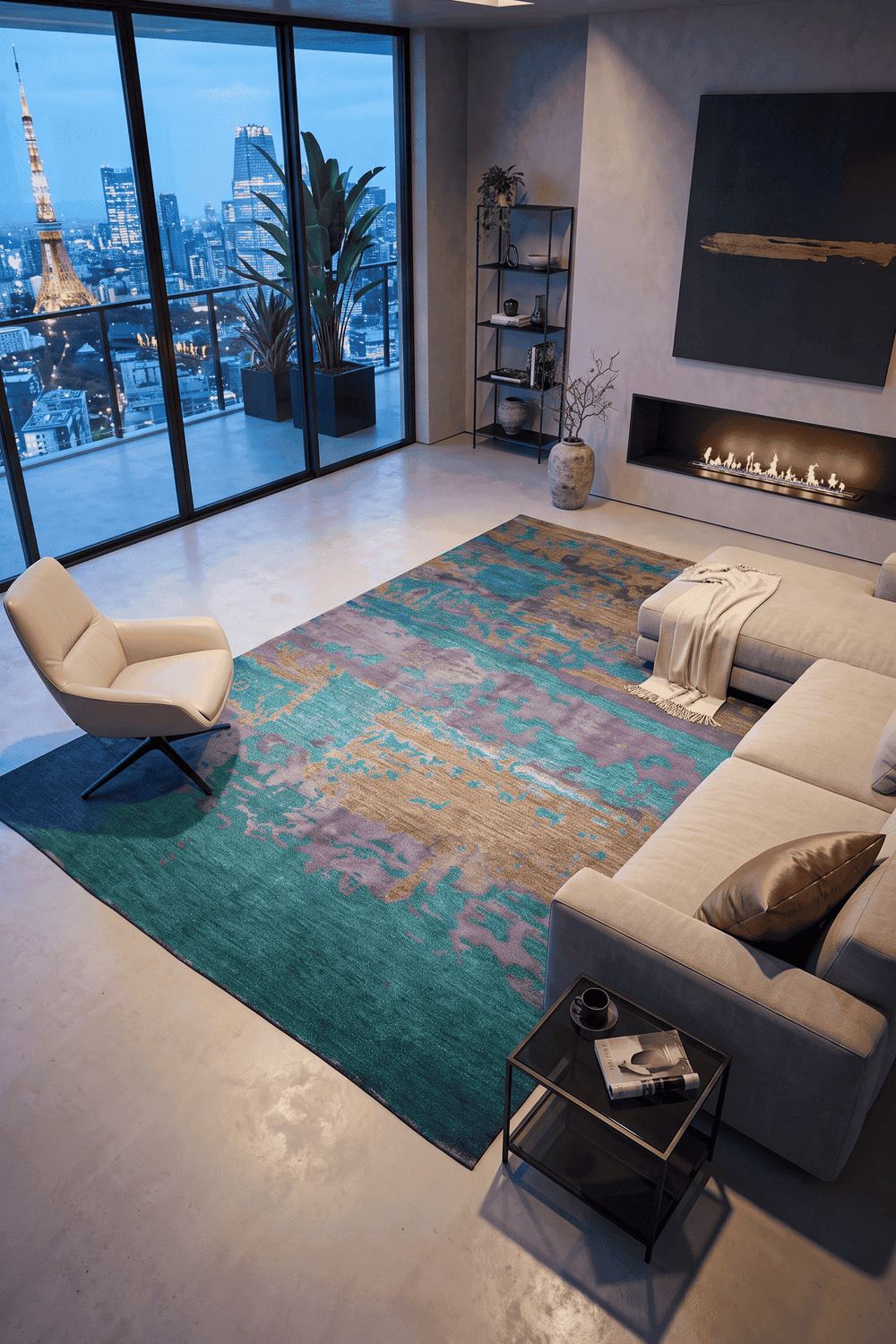 Multicolor Afghan Ghazni Silk Rug, hand-knotted, 182×276cm, photo 2