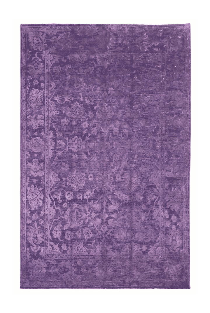 Purple floral Ghazni rug in wool and silk, 179×268cm, 3 tatami