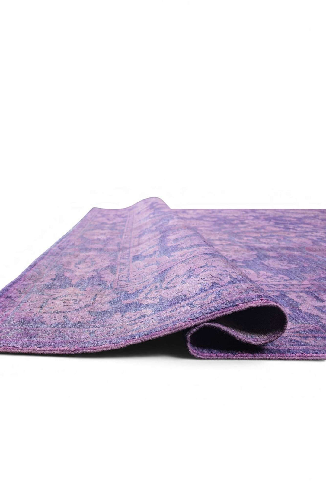 Corner of purple floral Ghazni hand-knotted rug