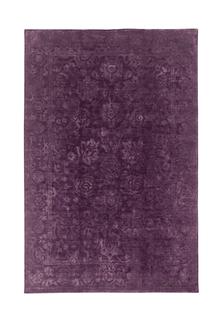Purple Afghan Gabbeh rug in wool and silk, 150×209cm, 2 tatami