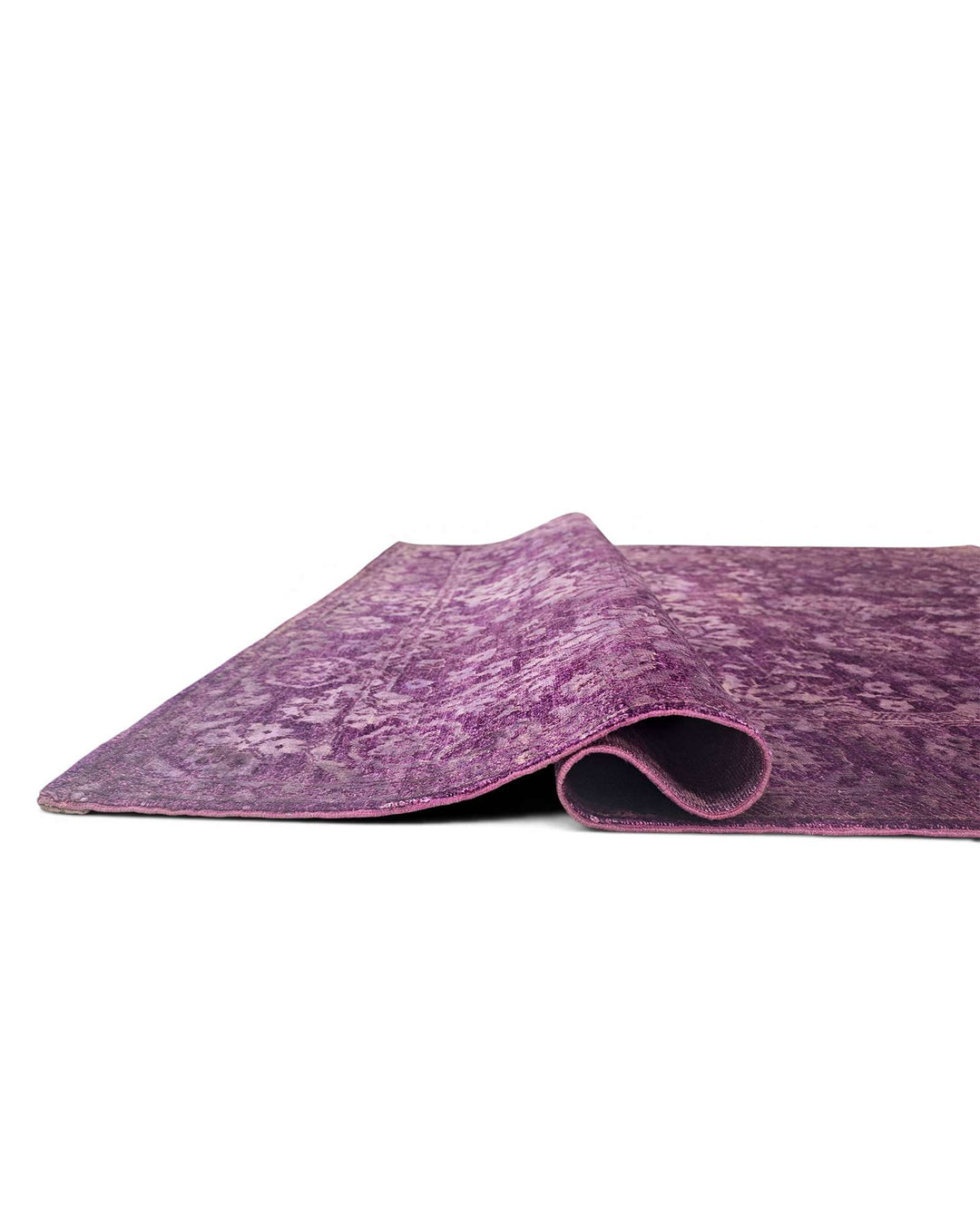 Hand-knotted Afghan Gabbeh rug in purple wool and silk