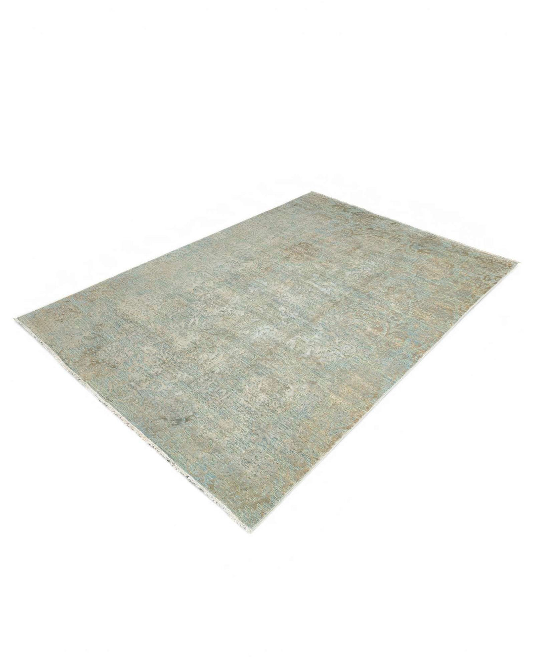 One-of-a-kind sage green floral Ghazni rug