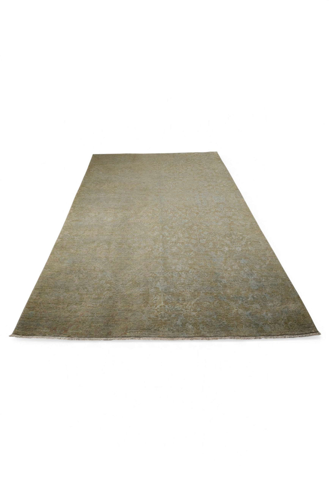 Sage Green Afghan Ghazni Silk Rug, hand-knotted, 187×295cm, photo 3