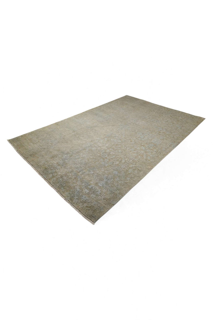Sage Green Afghan Ghazni Silk Rug, hand-knotted, 187×295cm, photo 4