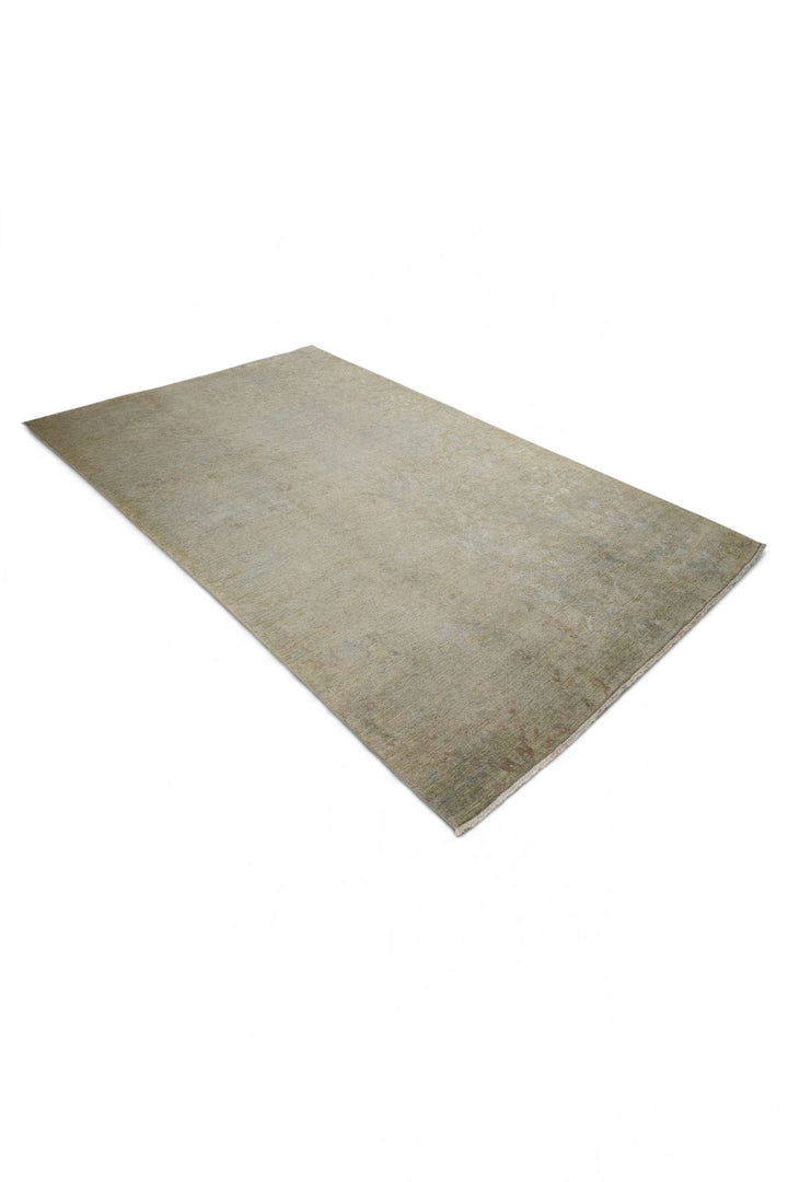 Sage Green Afghan Ghazni Silk Rug, hand-knotted, 187×295cm, photo 5