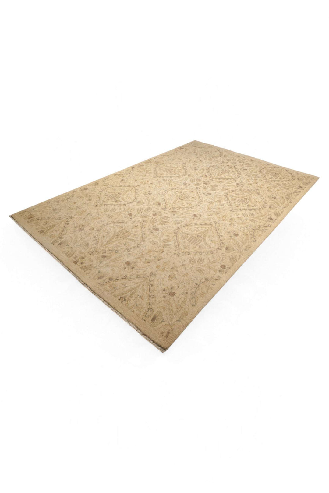 Sand Afghan Ghazni Silk Rug, hand-knotted, 199×292cm, photo 4