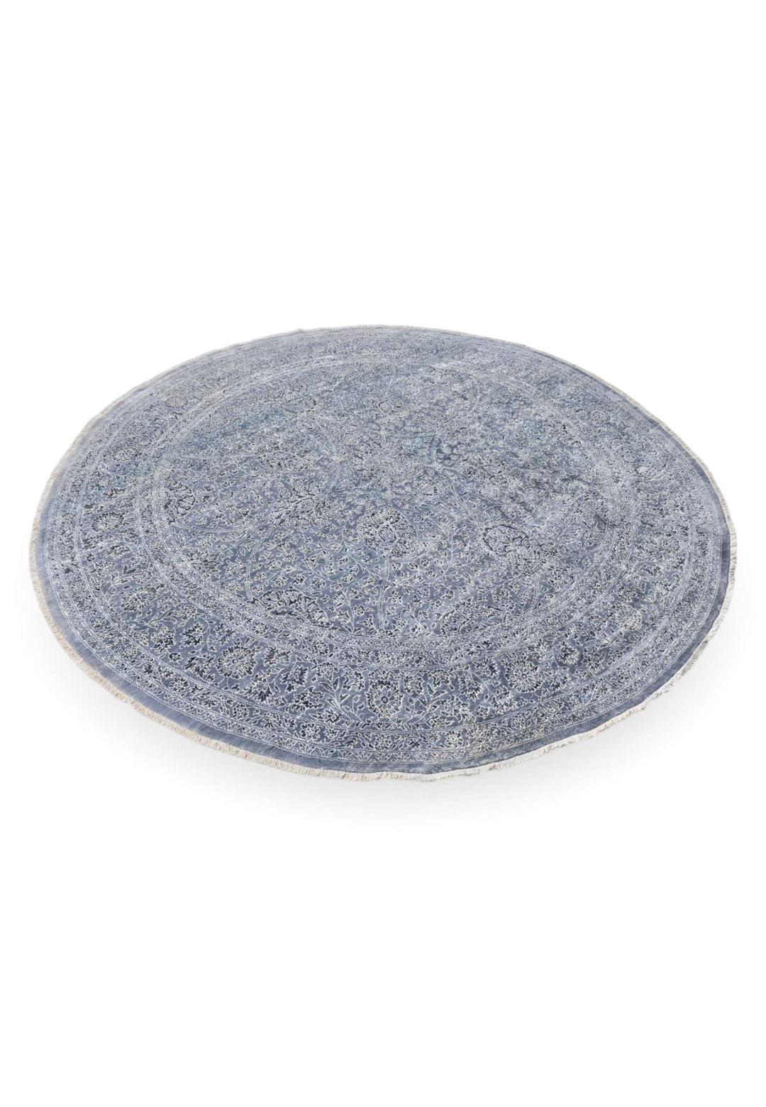 Slate blue round Ghazni rug 243×242cm, Afghanistan craftsmanship