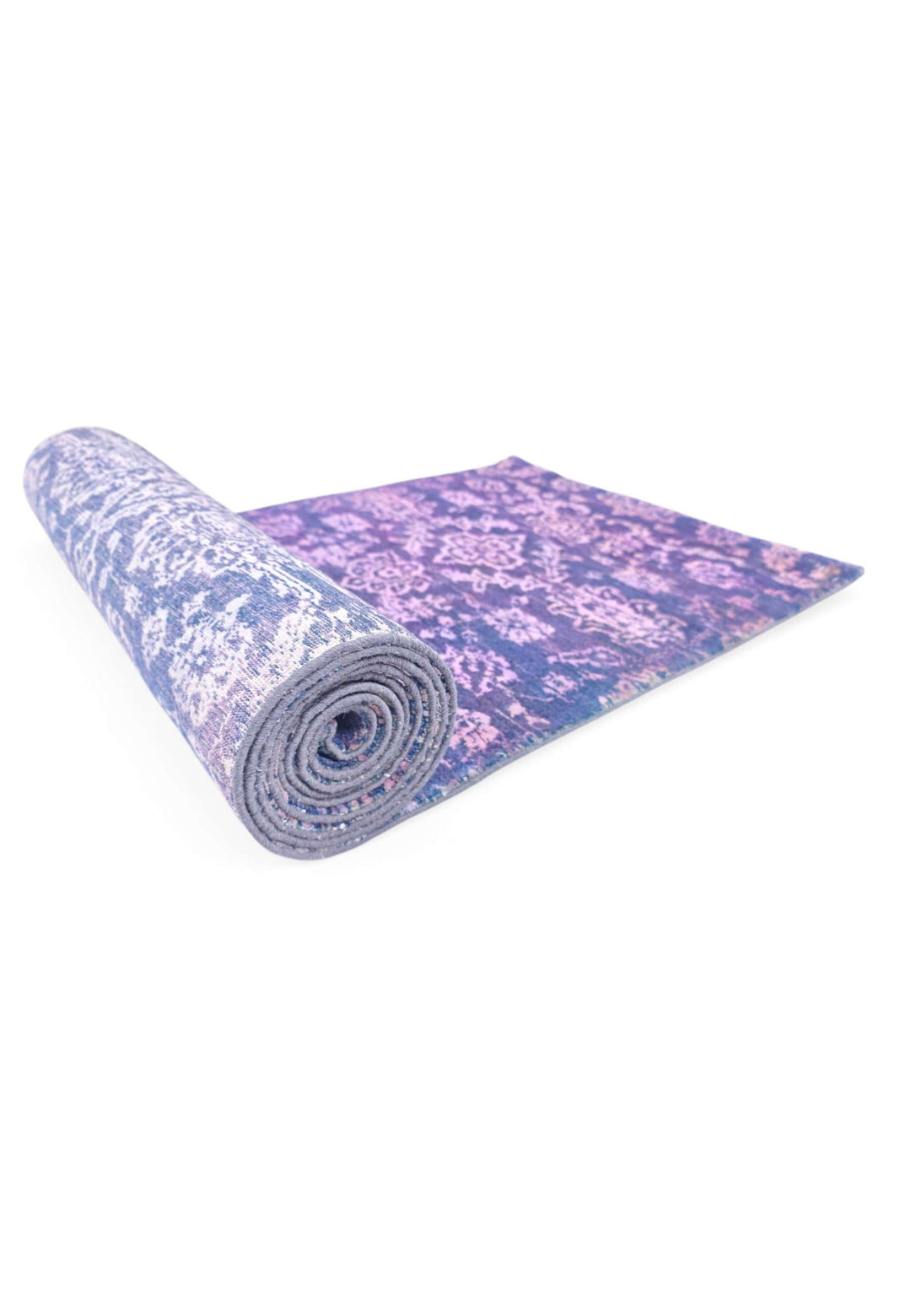 One-of-a-kind violet and lilac Afghan wool and silk runner