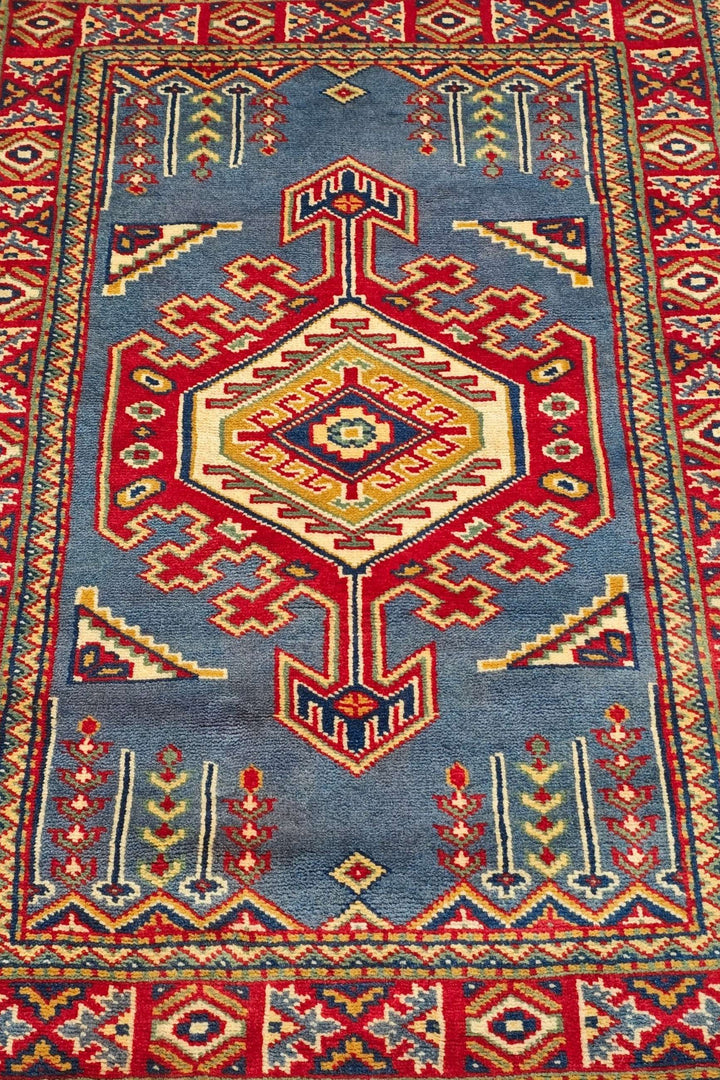 Blue Afghan Kazak Rug, hand-knotted, 64×91cm, photo 3