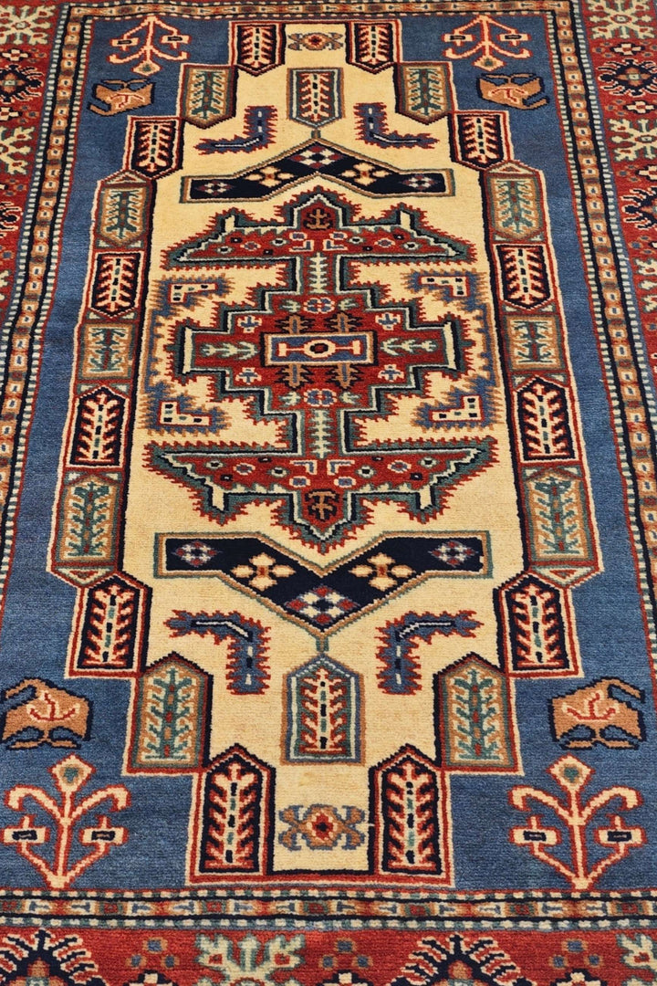 Chestnut Brown Afghan Kazak Rug, hand-knotted, 79×117cm, photo 3