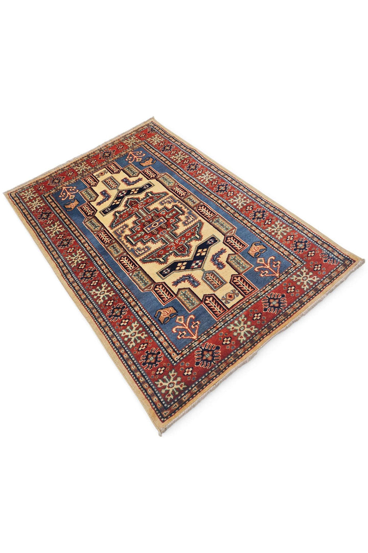 Chestnut Brown Afghan Kazak Rug, hand-knotted, 79×117cm, photo 6