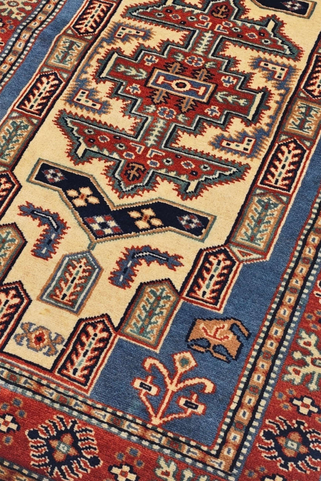 Chestnut Brown Afghan Kazak Rug, hand-knotted, 79×117cm, photo 7