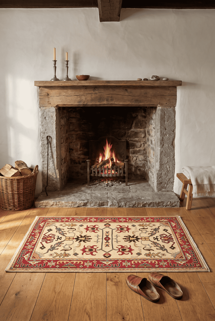 Cream Afghan Kazak Rug, hand-knotted, 80×121cm, photo 2