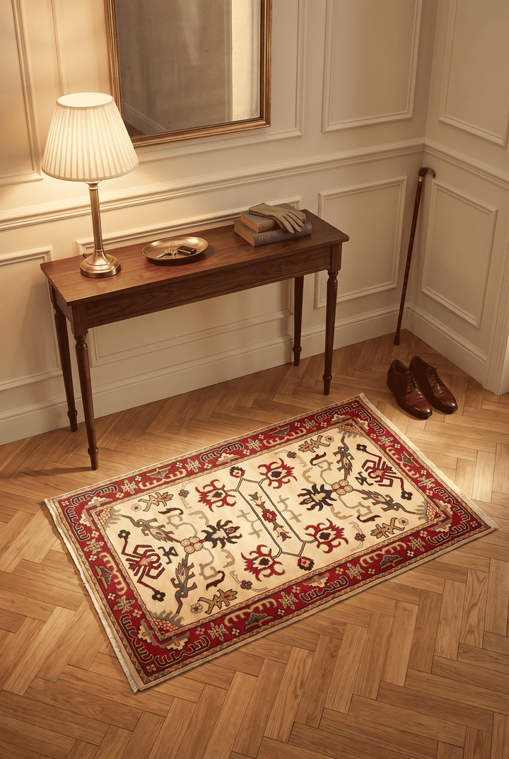 Cream Afghan Kazak Rug, hand-knotted, 80×121cm, photo 3