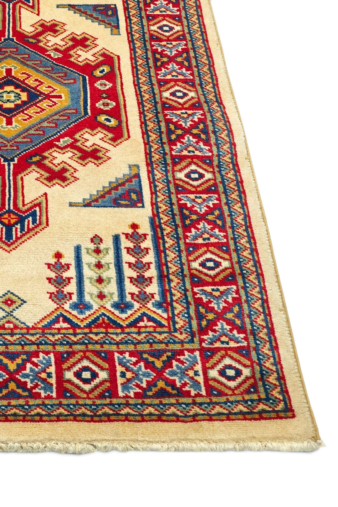 Cream Afghan Kazak Rug, hand-knotted, 63×90cm, photo 8
