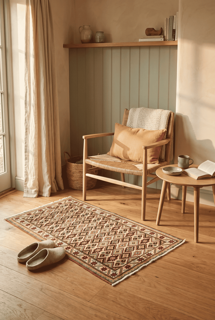 Cream Afghan Kazak Rug, hand-knotted, 63×92cm, photo 2
