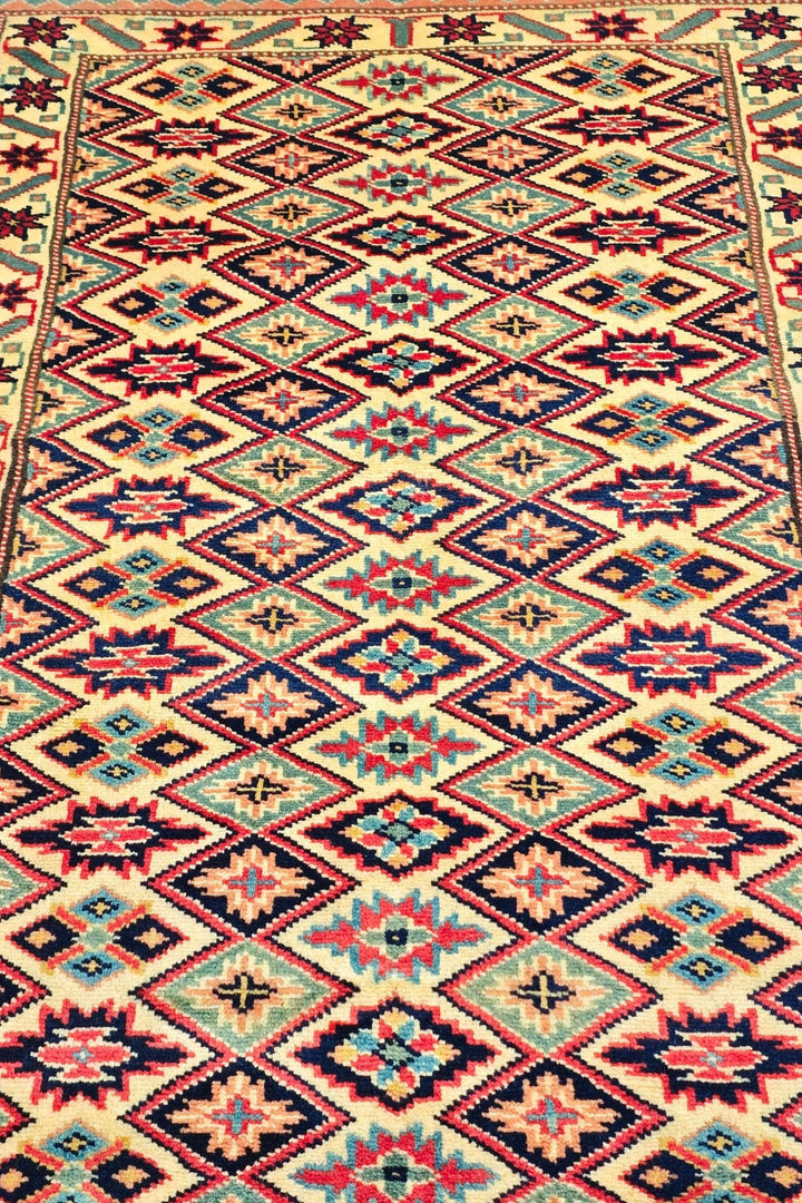 Cream Afghan Kazak Rug, hand-knotted, 63×92cm, photo 4