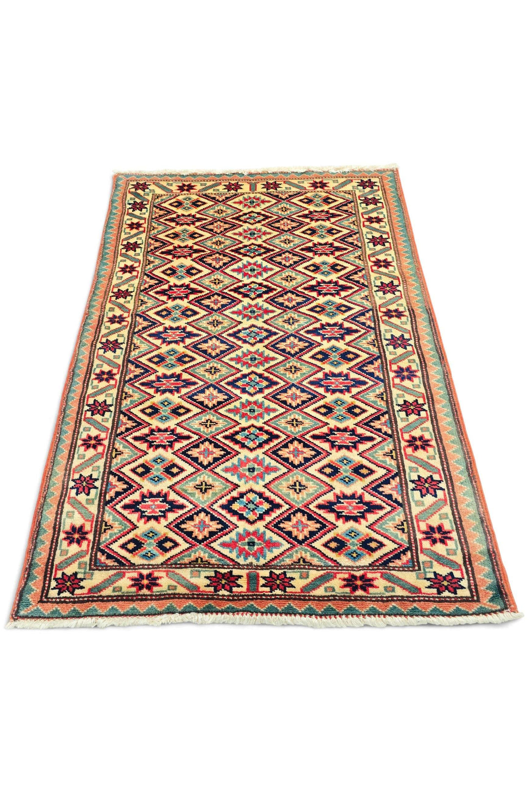 Cream Afghan Kazak Rug, hand-knotted, 63×92cm, photo 5