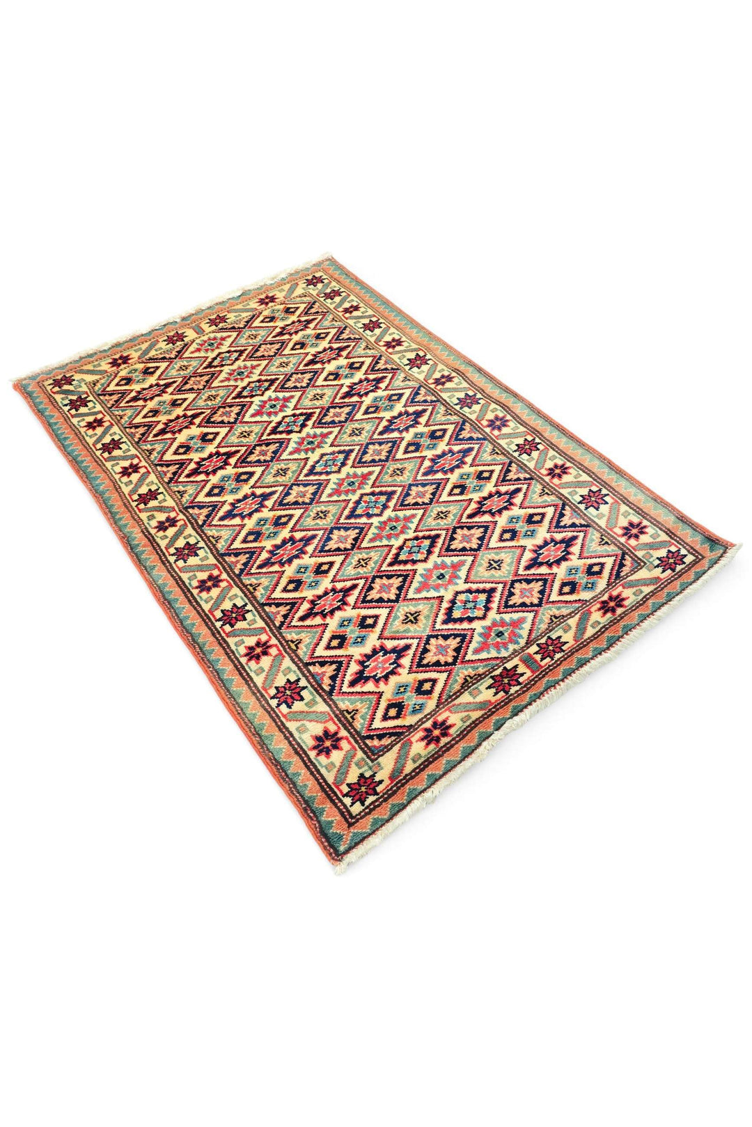 Cream Afghan Kazak Rug, hand-knotted, 63×92cm, photo 7