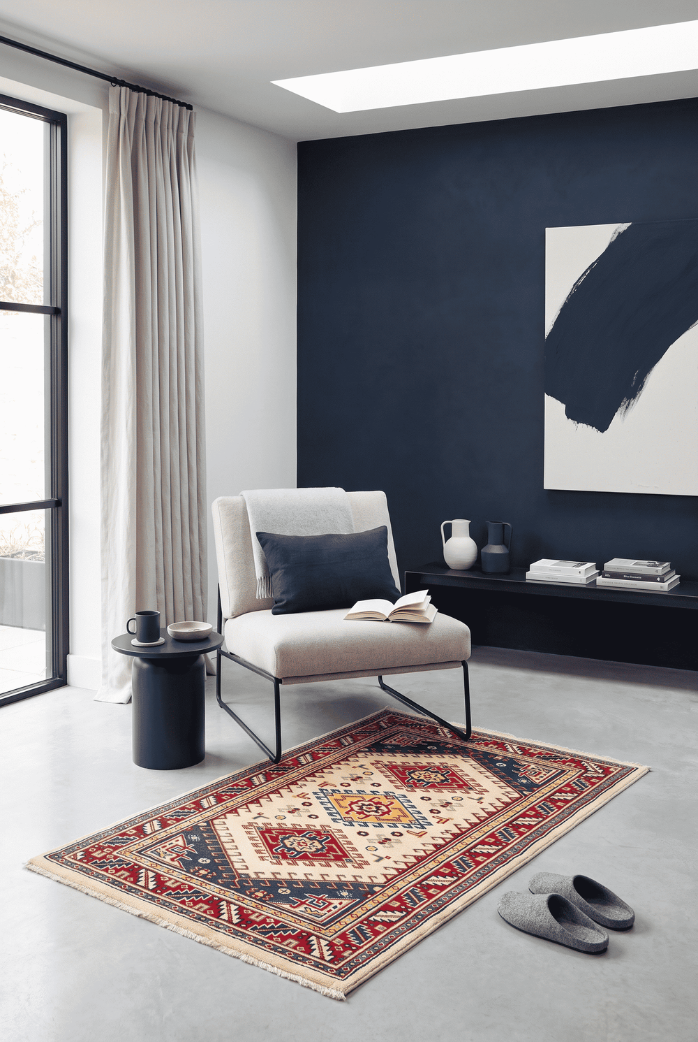 Cream Afghan Kazak Rug, hand-knotted, 65×93cm, photo 2