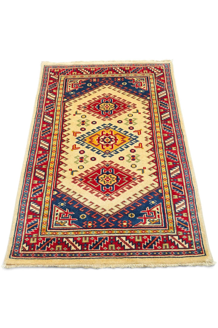 Cream Afghan Kazak Rug, hand-knotted, 65×93cm, photo 4