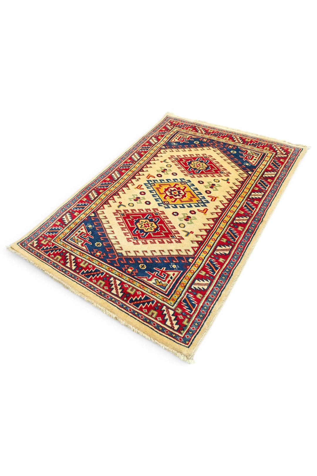 Cream Afghan Kazak Rug, hand-knotted, 65×93cm, photo 5