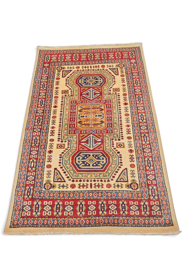 Cream Afghan Kazak Rug, hand-knotted, 79×127cm, photo 4