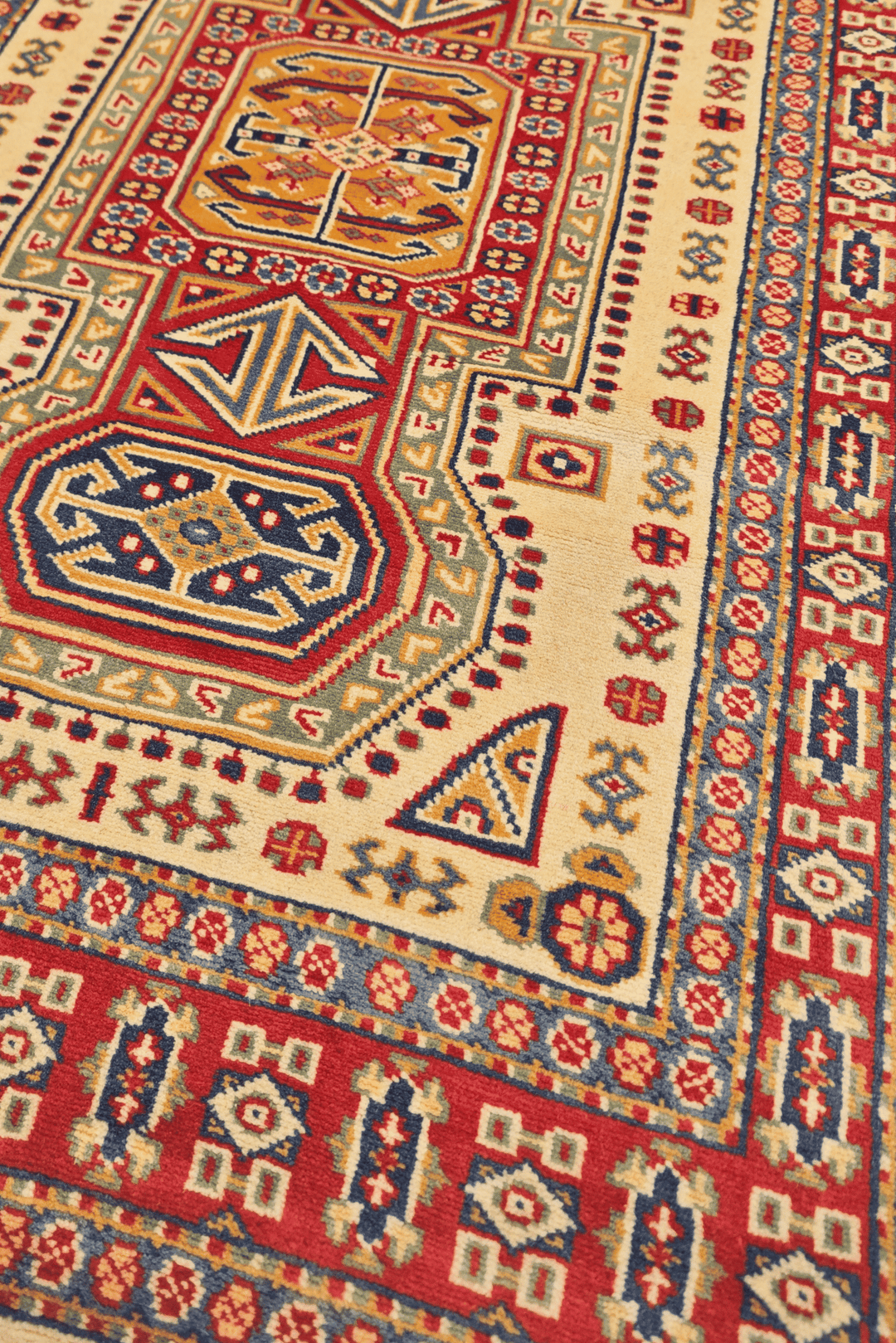 Cream Afghan Kazak Rug, hand-knotted, 79×127cm, photo 7