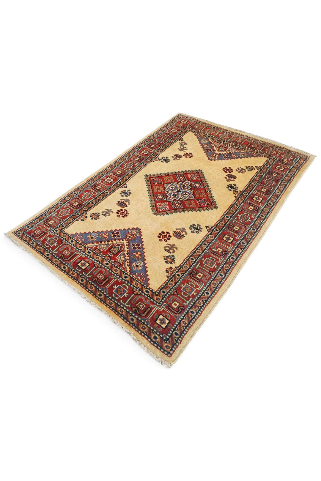 Cream Afghan Kazak Rug, hand-knotted, 80×115cm, photo 5